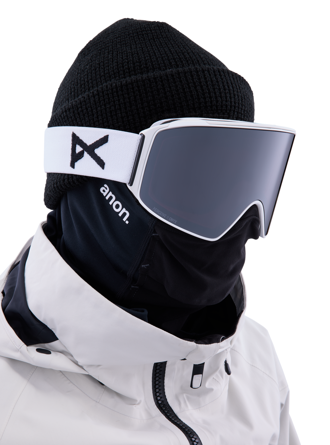 Anon M4 Cylindrical Goggle White / Perceive Sunny Onyx (met Extra Lens En MFI Masker) - Afbeelding 5